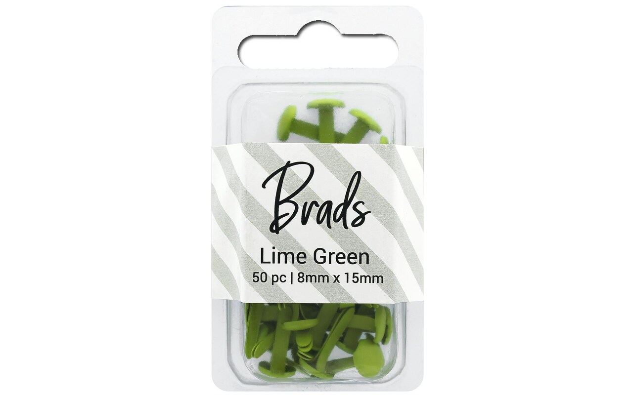 Accent Design Paper Accents Brads 4.5mm x 8mm 100pc Solid Lime